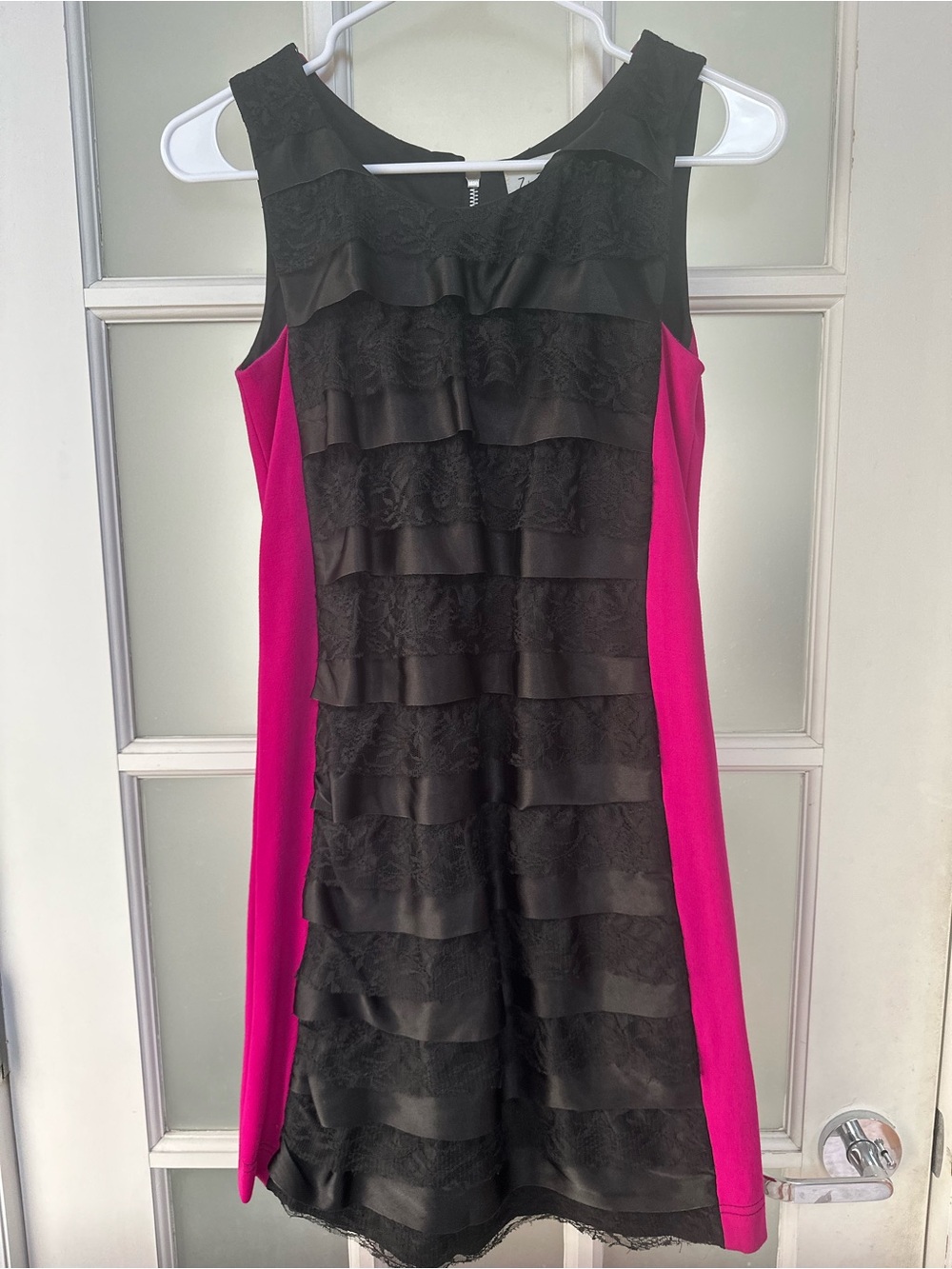 Z by Zoe Girls Black and Fuchsia Ruffled Formal Dress